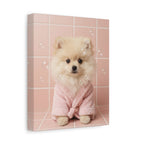 "The Cozy Companion" - Modern Waffle Knit Pet Canvas Print