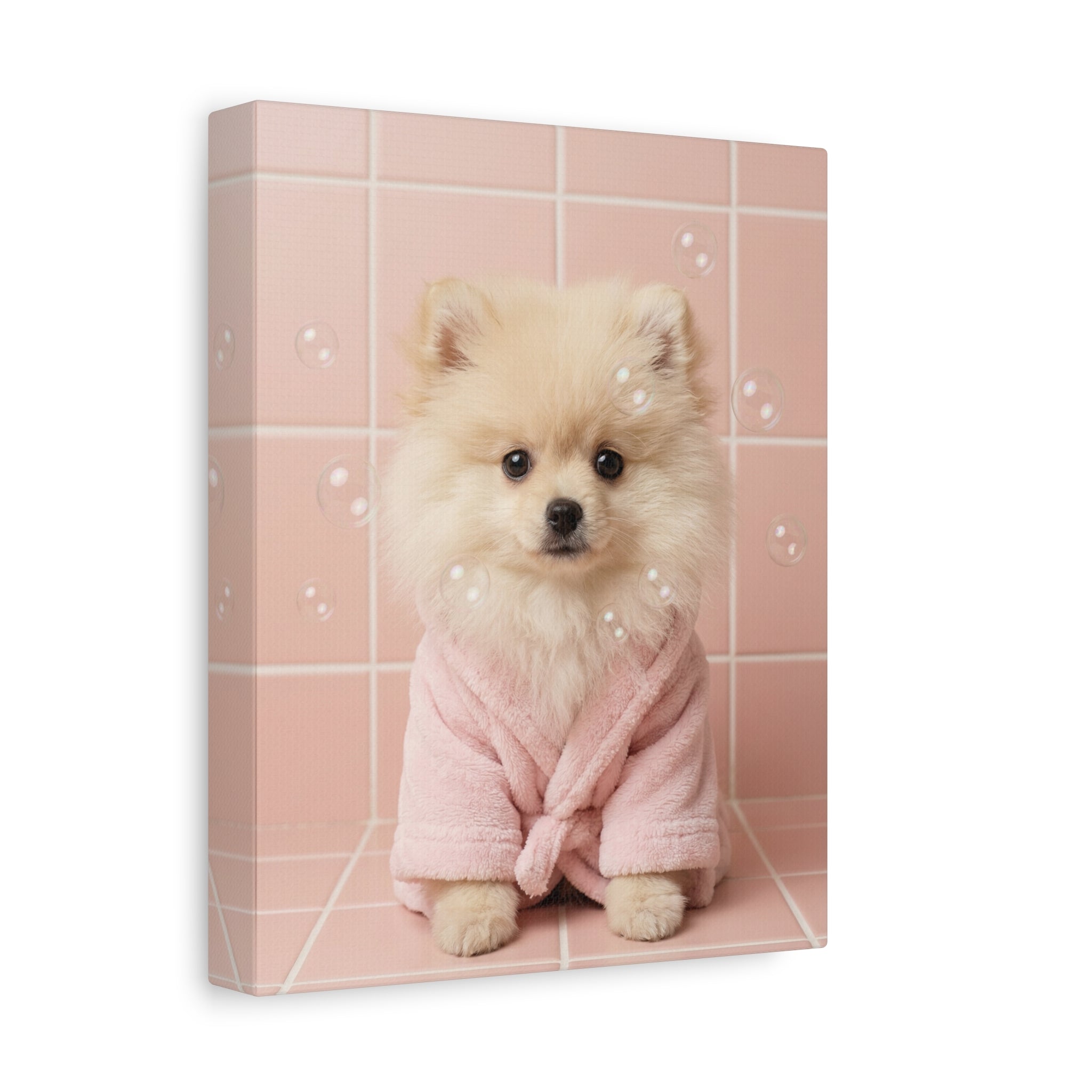 "The Cozy Companion" - Modern Waffle Knit Pet Canvas Print