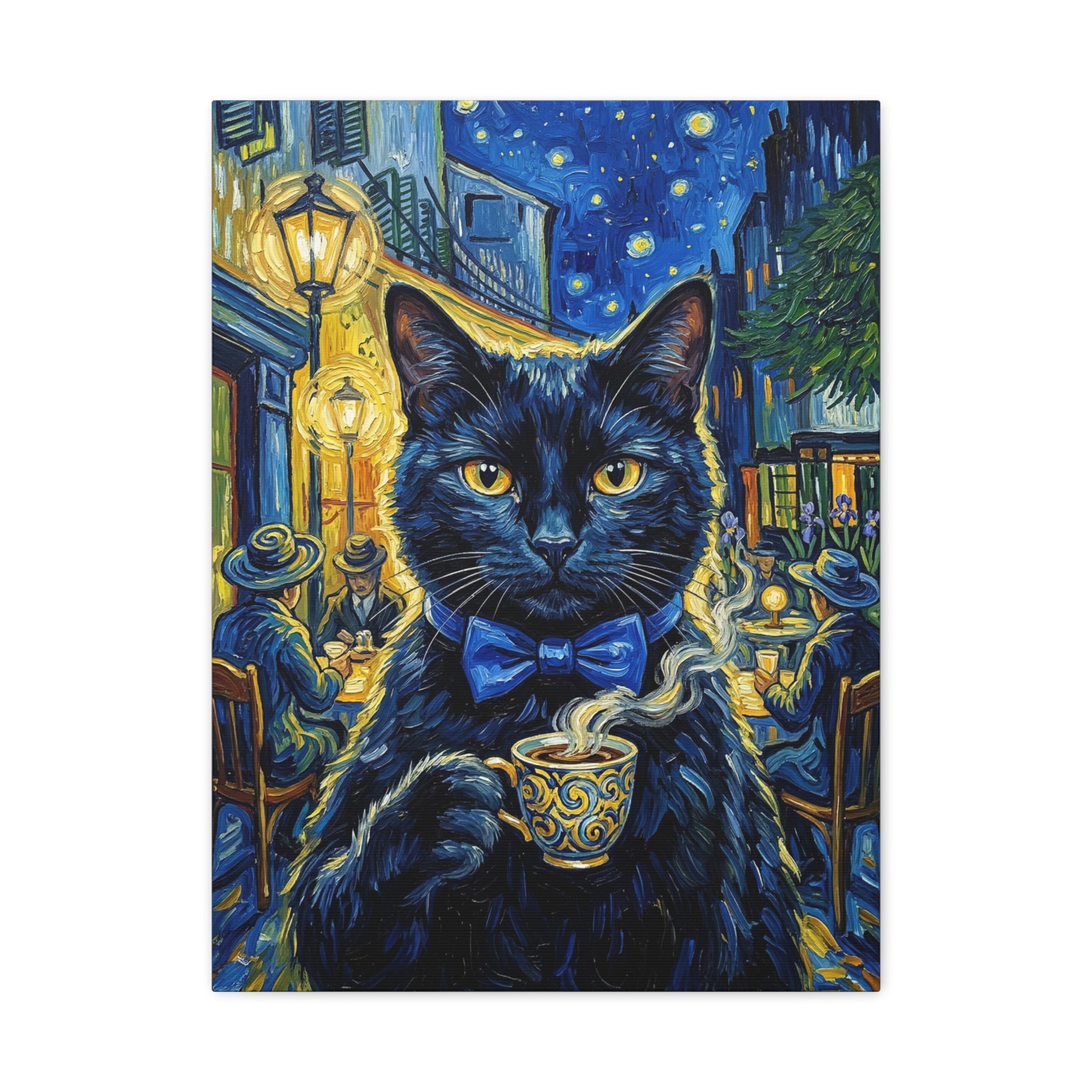 "Evening Terrace" - Warm Amber & Blue Custom Pet Canvas