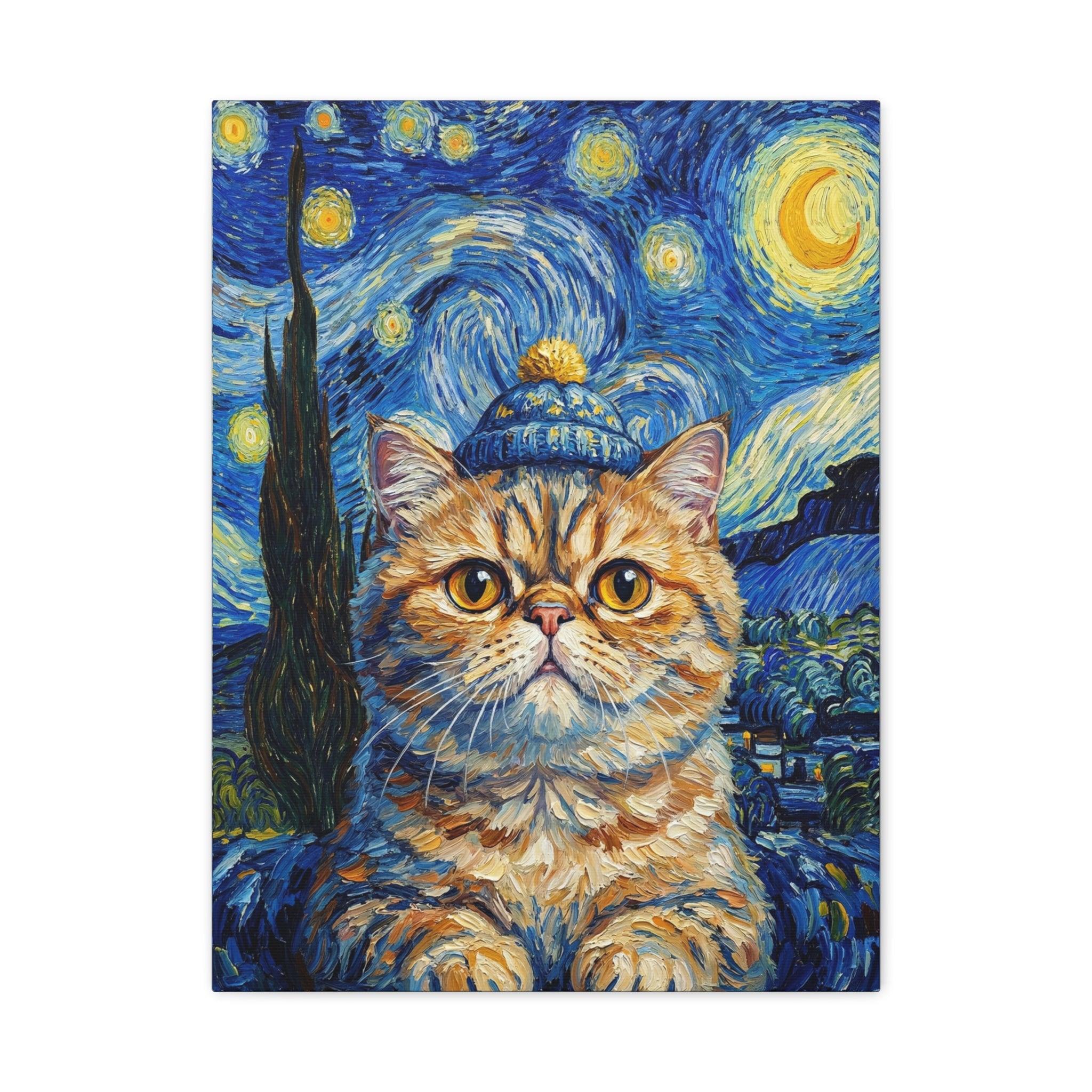 "Midnight Swirls" - Deep Blue Starry Custom Pet Portrait