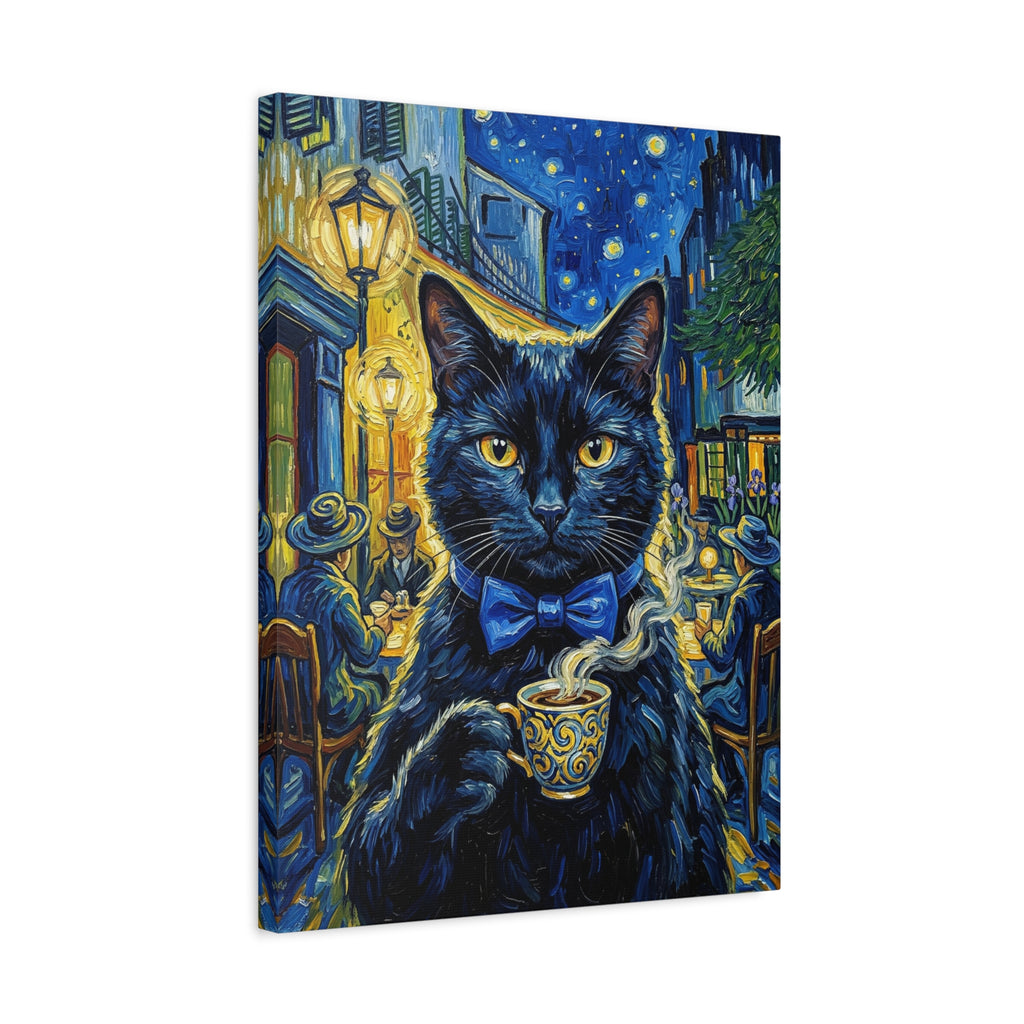 "Evening Terrace" - Warm Amber & Blue Custom Pet Canvas