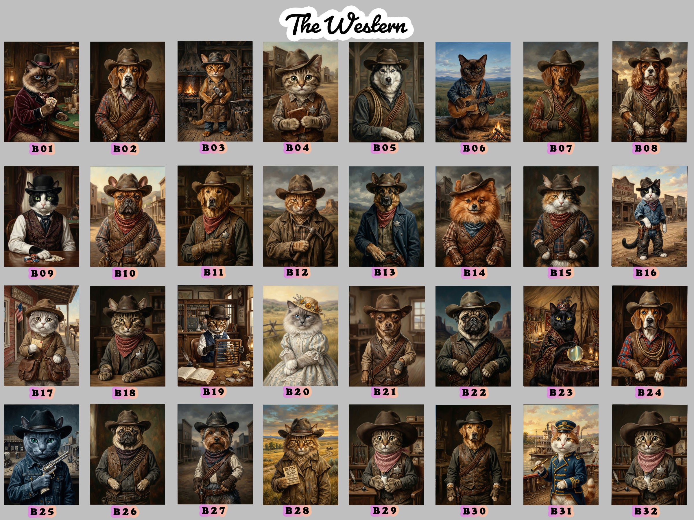 "The Wrangler" - Golden Sunset Rustic Custom Pet Portrait