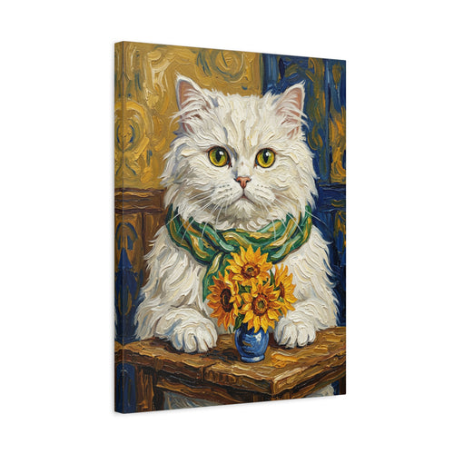 "Golden Sunflowers" - Radiant Yellow Custom Pet Canvas