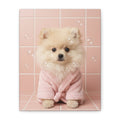 "The Cozy Companion" - Modern Waffle Knit Pet Canvas Print
