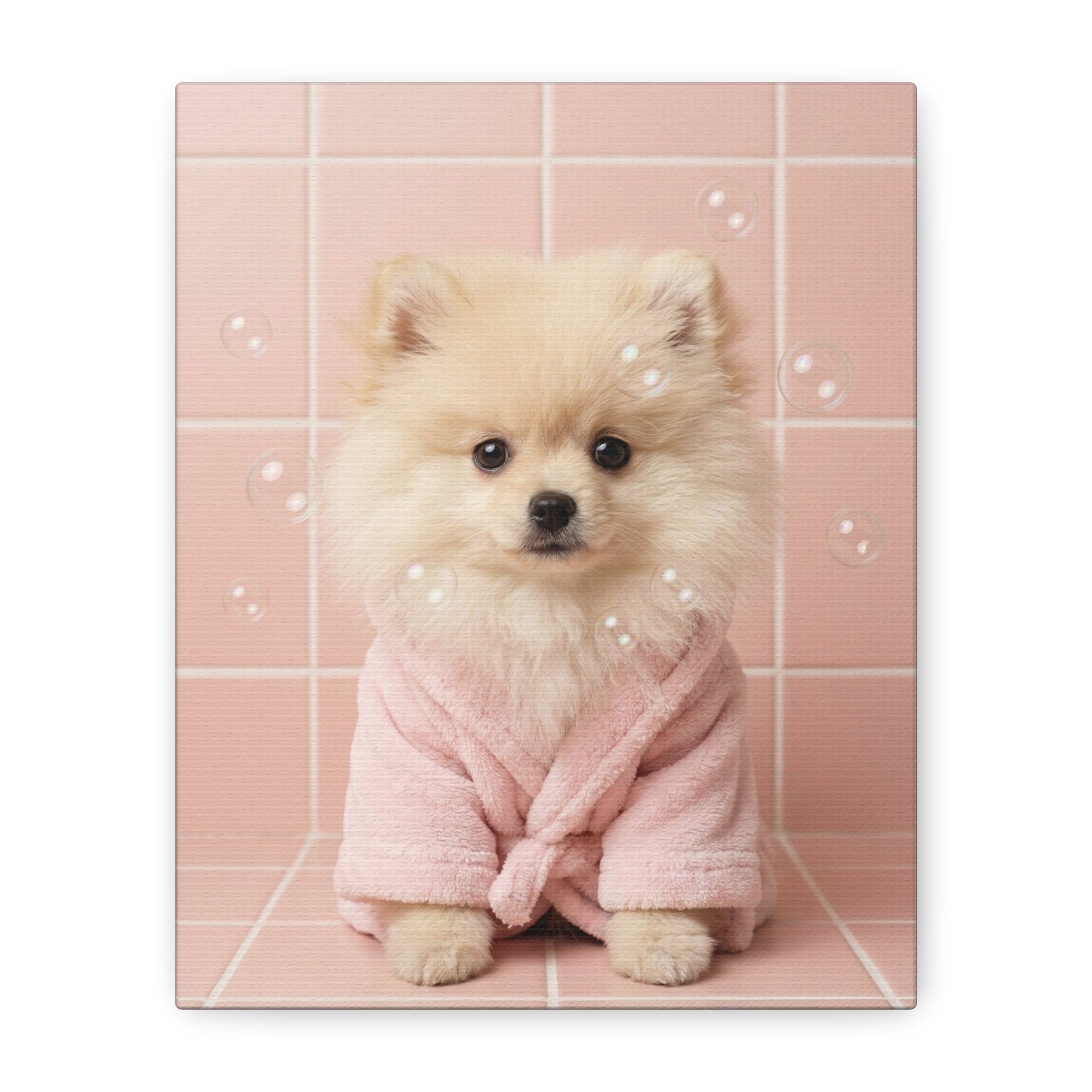 "The Cozy Companion" - Modern Waffle Knit Pet Canvas Print