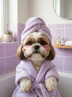 "The Serenity Seeker" - Serene Spa Bathrobe Custom Portrait