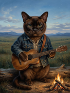 "The Wrangler" - Golden Sunset Rustic Custom Pet Portrait