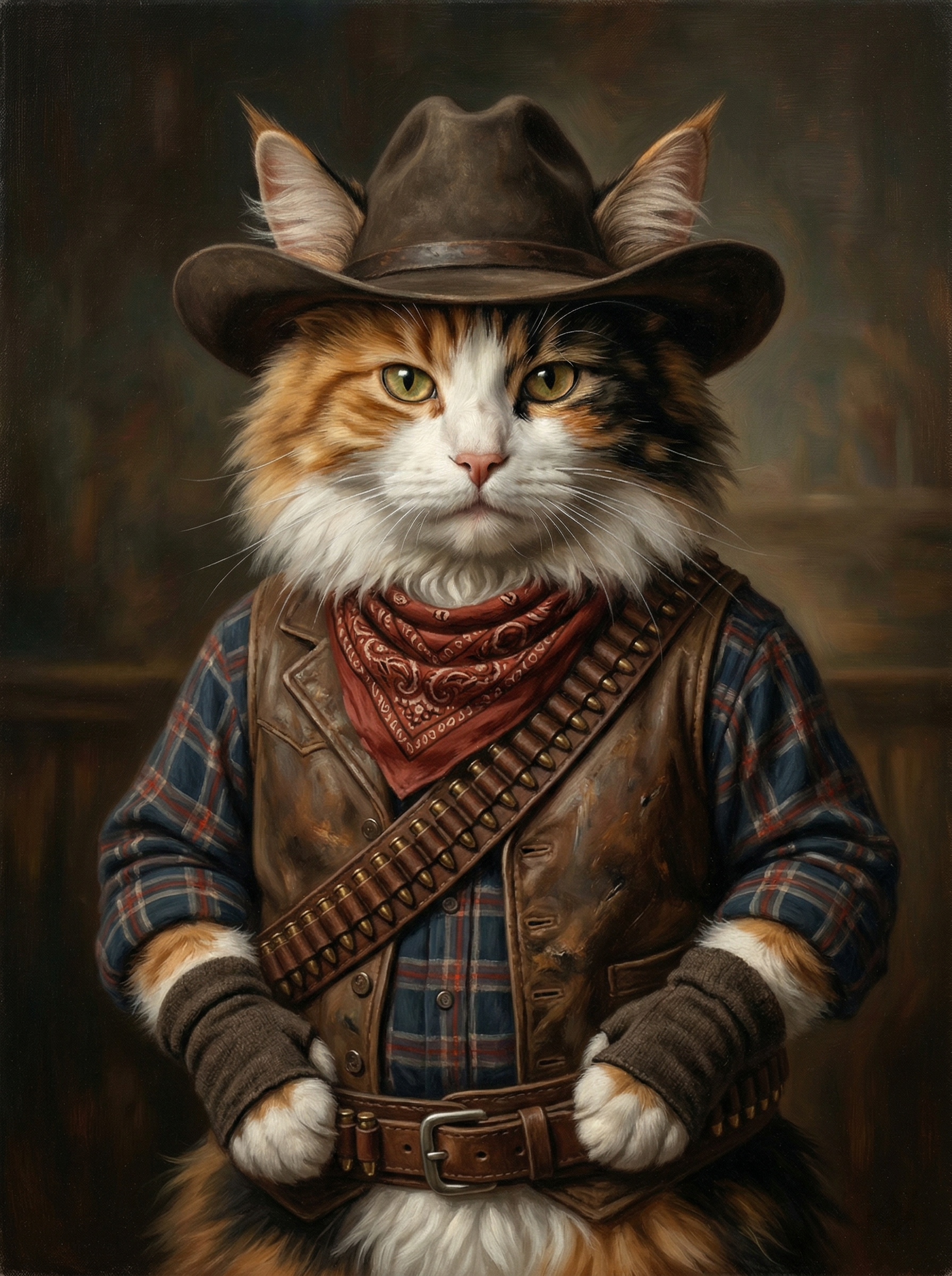 "The Gambler" - Vintage Saloon Custom Pet Portrait