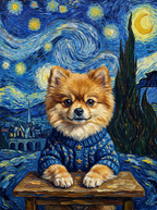 "Midnight Swirls" - Deep Blue Starry Custom Pet Portrait