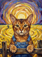 "Golden Wheatfield" - Rustic Ochre Custom Pet Portrait