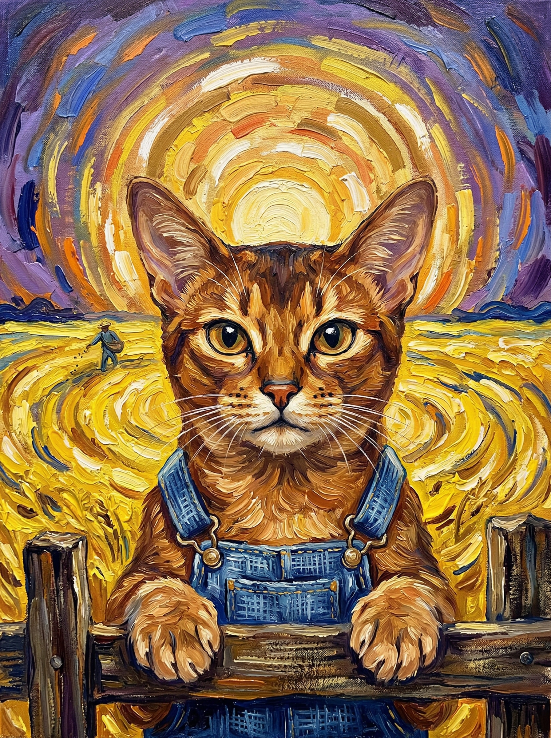 "Golden Wheatfield" - Rustic Ochre Custom Pet Portrait