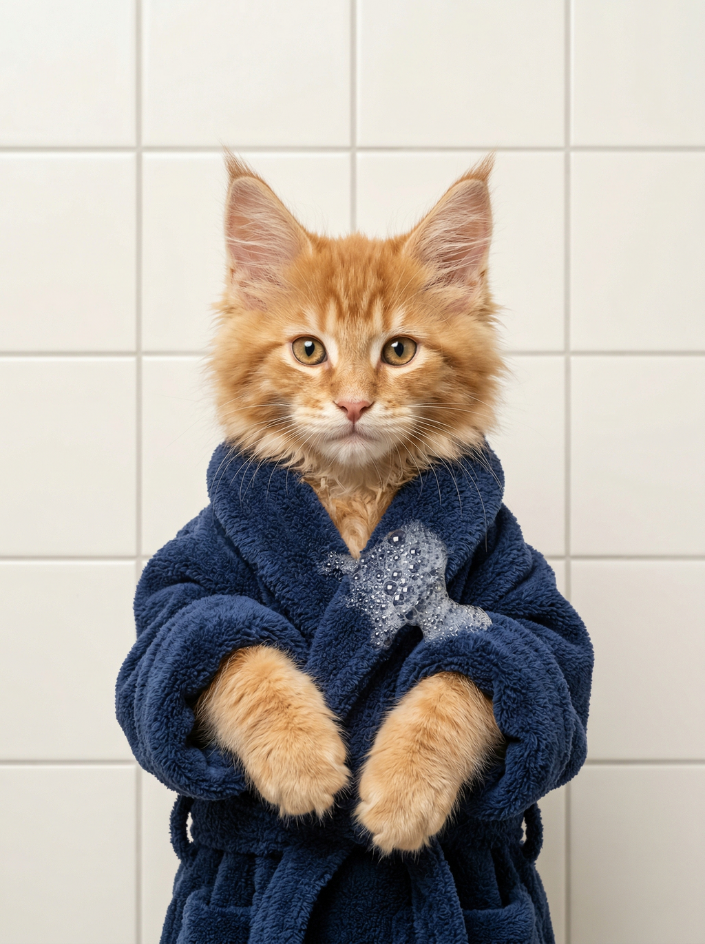 "The Spa Queen" - Modern Waffle Robe Custom Pet Portrait