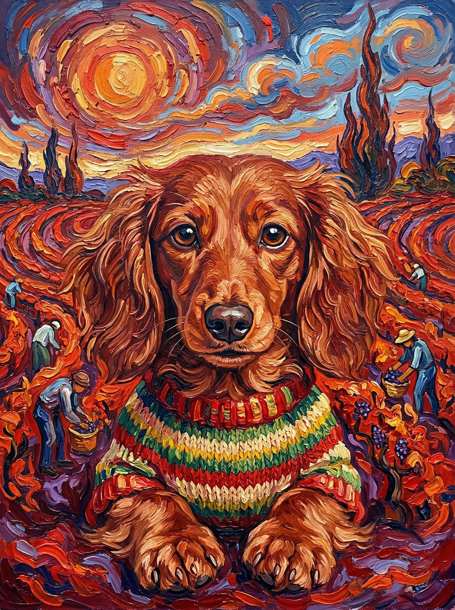 "Golden Sunflowers" - Radiant Yellow Custom Pet Canvas