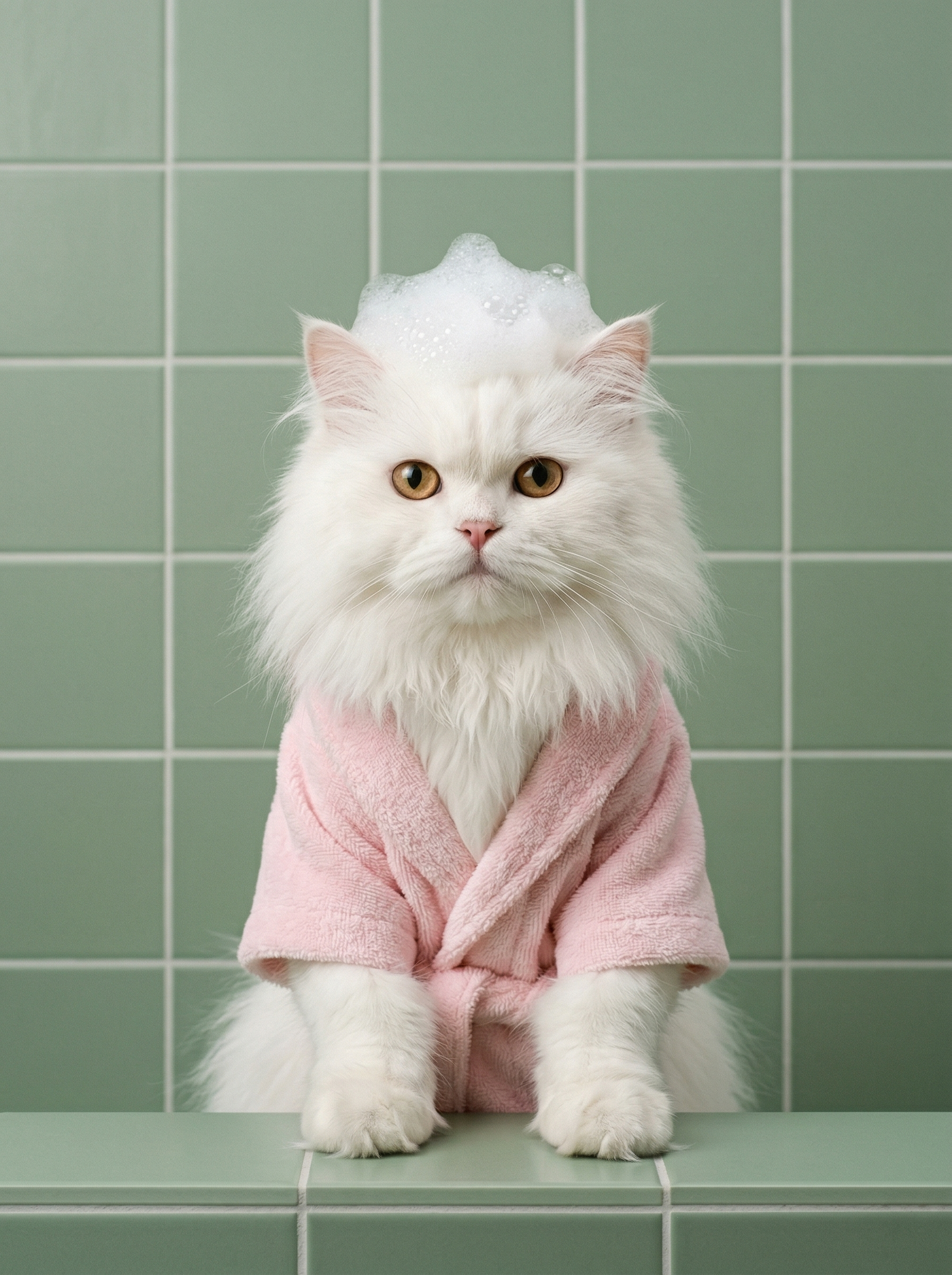 "The Spa Queen" - Modern Waffle Robe Custom Pet Portrait