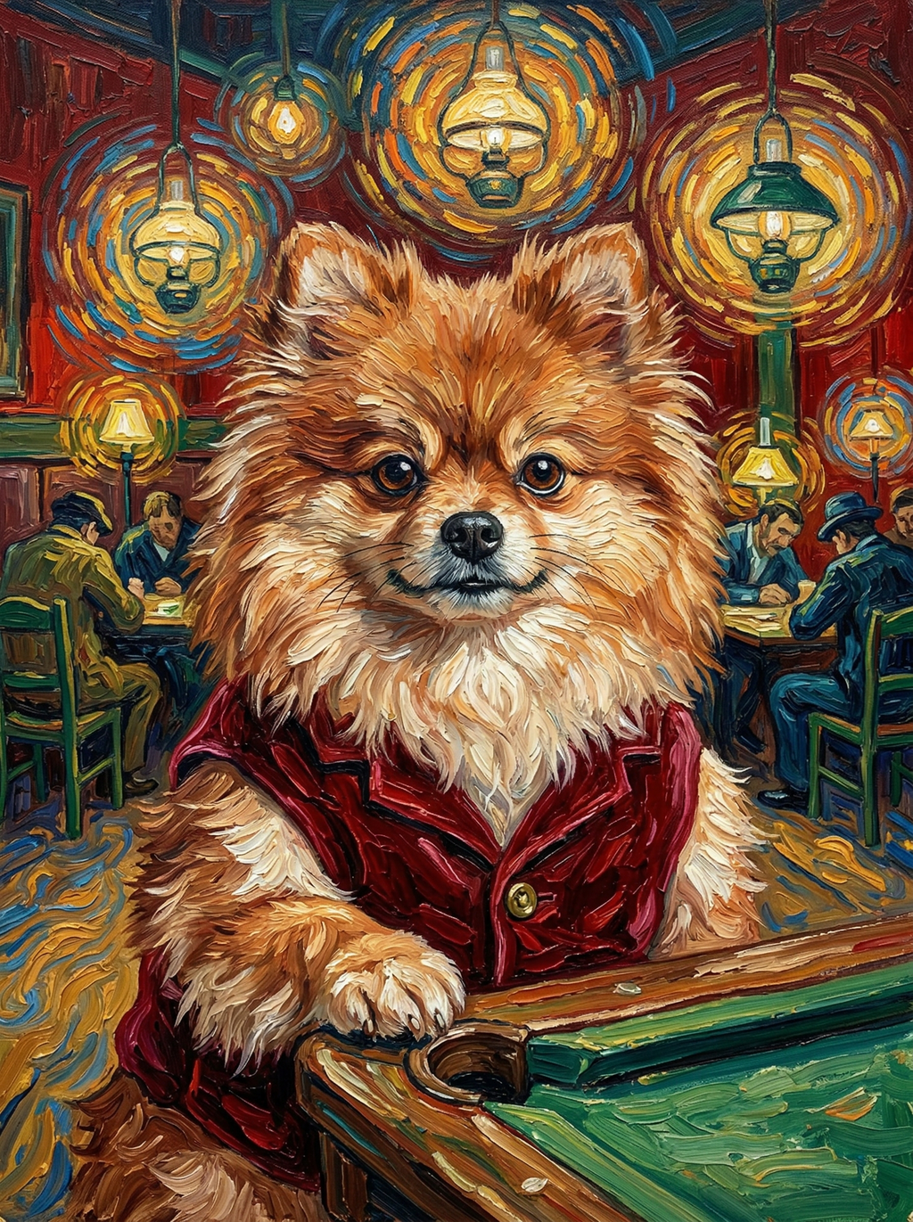 "Evening Terrace" - Warm Amber & Blue Custom Pet Canvas