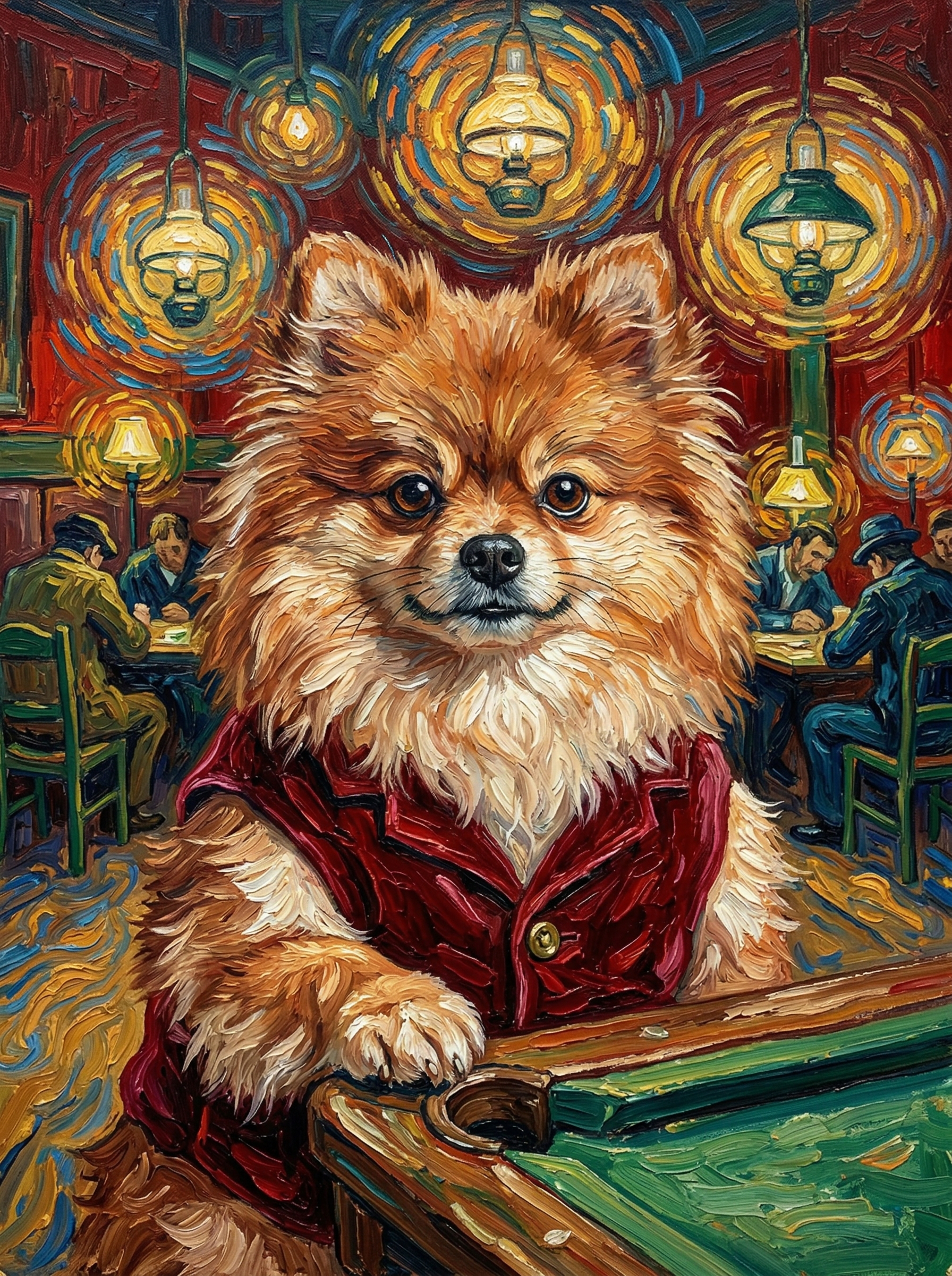 "Evening Terrace" - Warm Amber & Blue Custom Pet Canvas