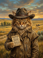 "The Sheriff" - Classic Western Cowboy Custom Pet Portrait