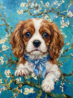 "Olive Grove" - Earthy Green Impressionist Pet Portrait