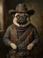 "The Sheriff" - Classic Western Cowboy Custom Pet Portrait