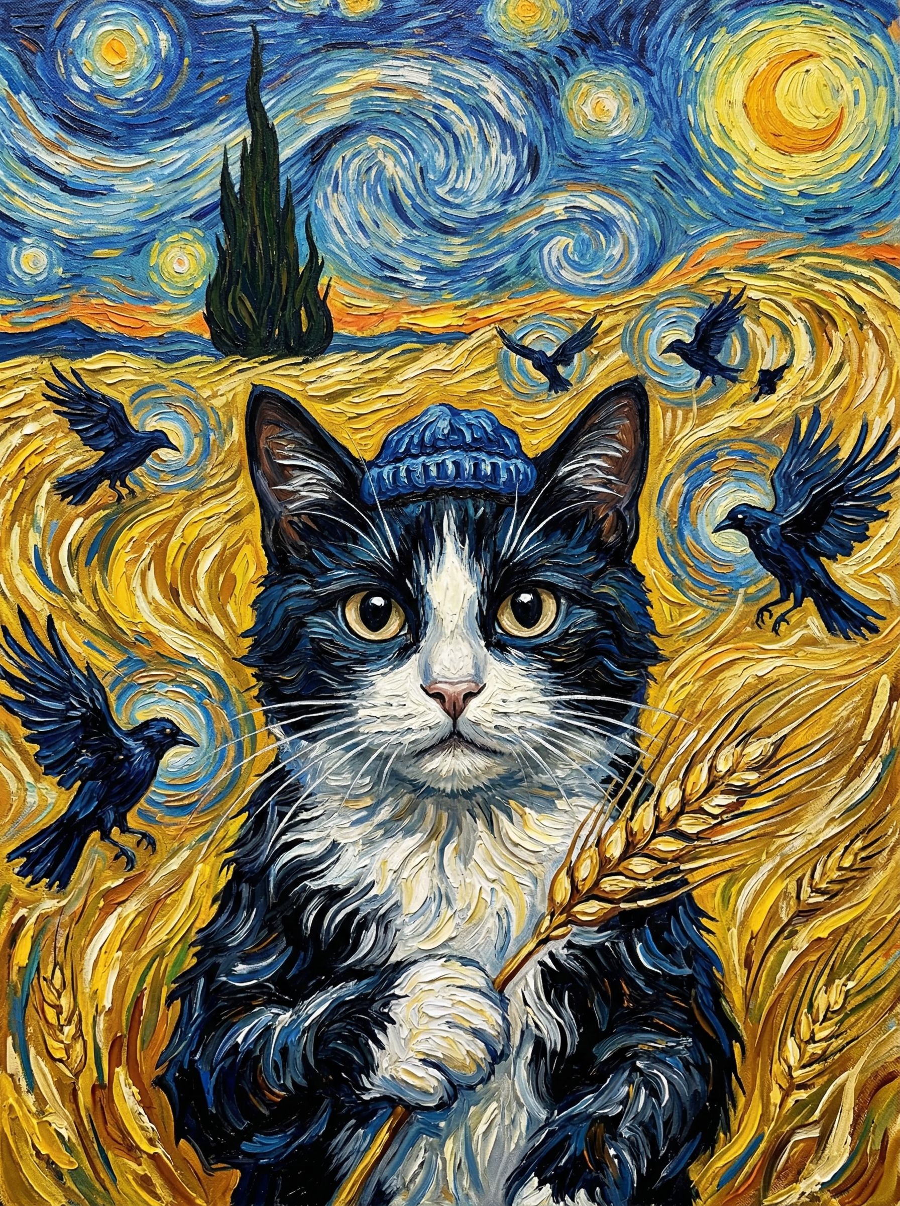 "Golden Wheatfield" - Rustic Ochre Custom Pet Portrait