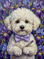 "Olive Grove" - Earthy Green Impressionist Pet Portrait