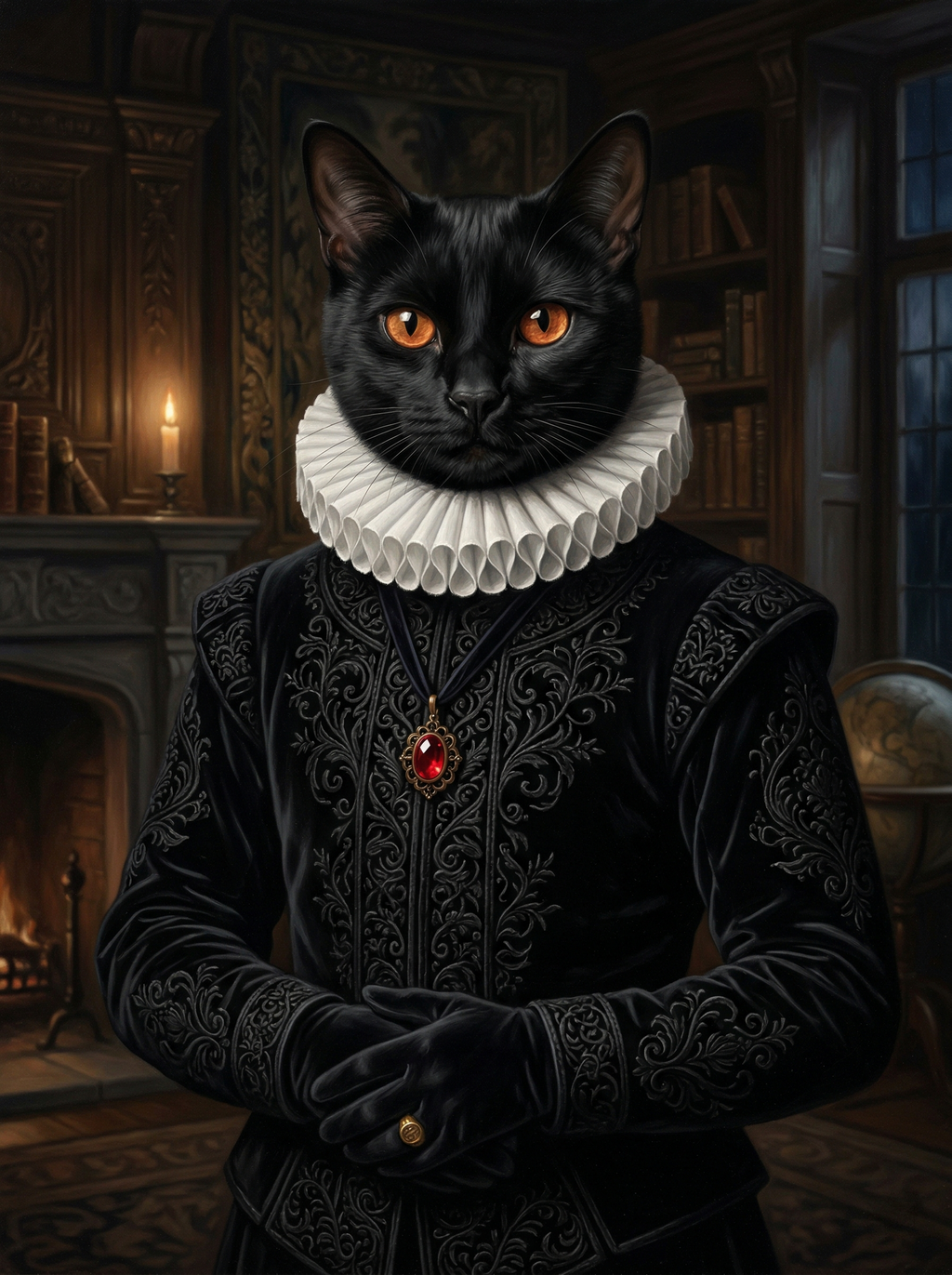 "The Count" - Noble Aristocrat Custom Pet Canvas